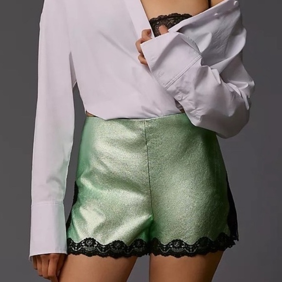 Anna Sui Metallic Faux Leather Women's Shorts